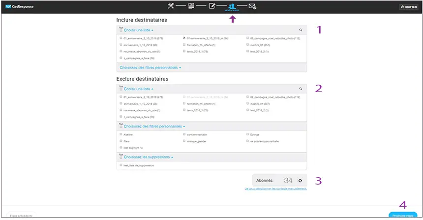 Listes distribution Getresponse