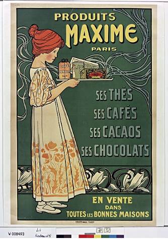 maxime affiche publicite 1921 the cafe cacao chocolat bnf