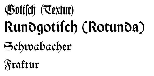 gothique schwabacher fraktur typographique